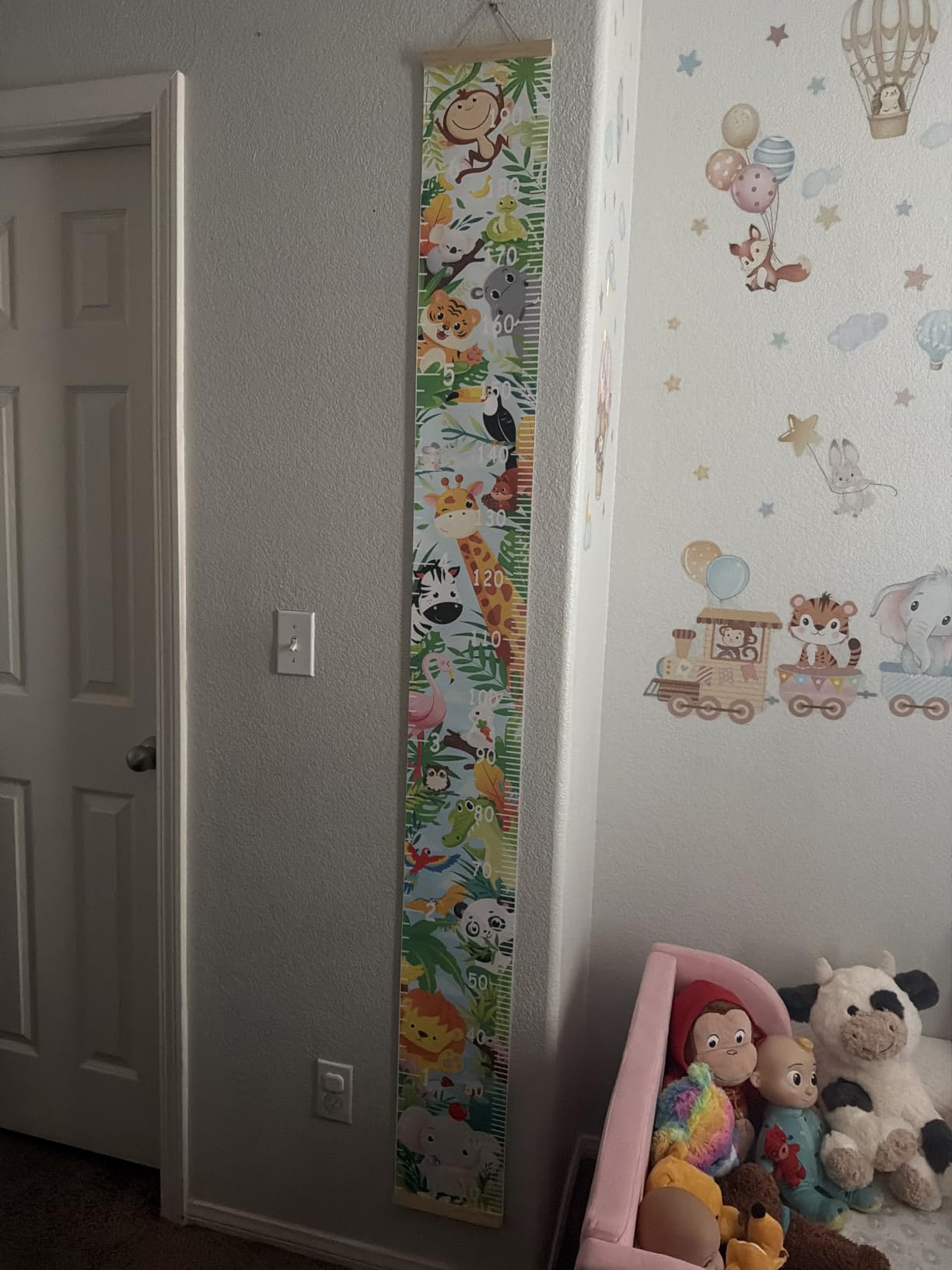 HIFOT Kids Growth Chart Height Measuring Chart, Butterfly Canvas Wall Hanging Rulers for Baby Children Girls Bedroom Decor 74.8''* 7.87'' (Butterfly) customer photo 1
