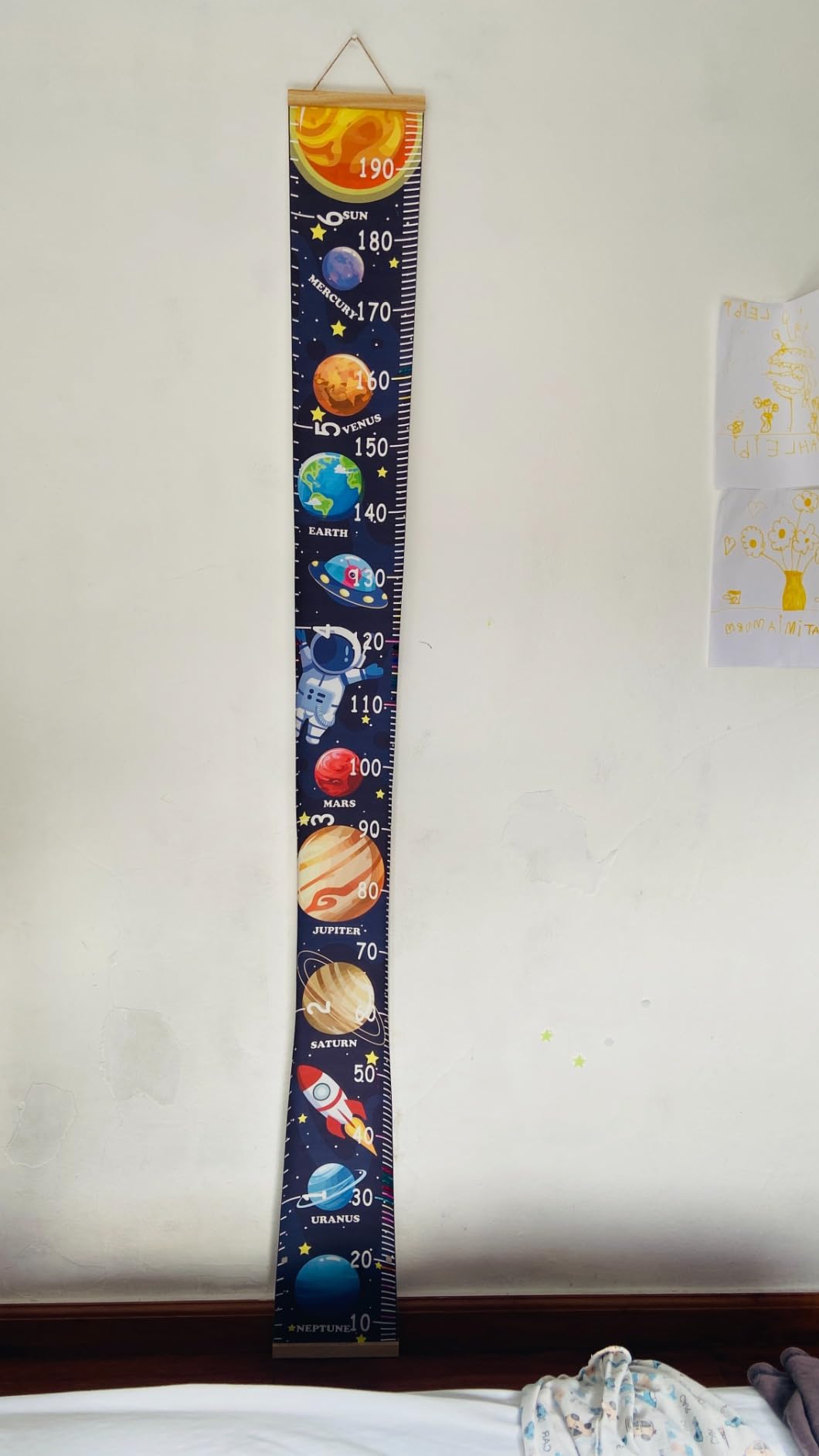 HIFOT Kids Growth Chart Height Measuring Chart, Butterfly Canvas Wall Hanging Rulers for Baby Children Girls Bedroom Decor 74.8''* 7.87'' (Butterfly) customer photo 2