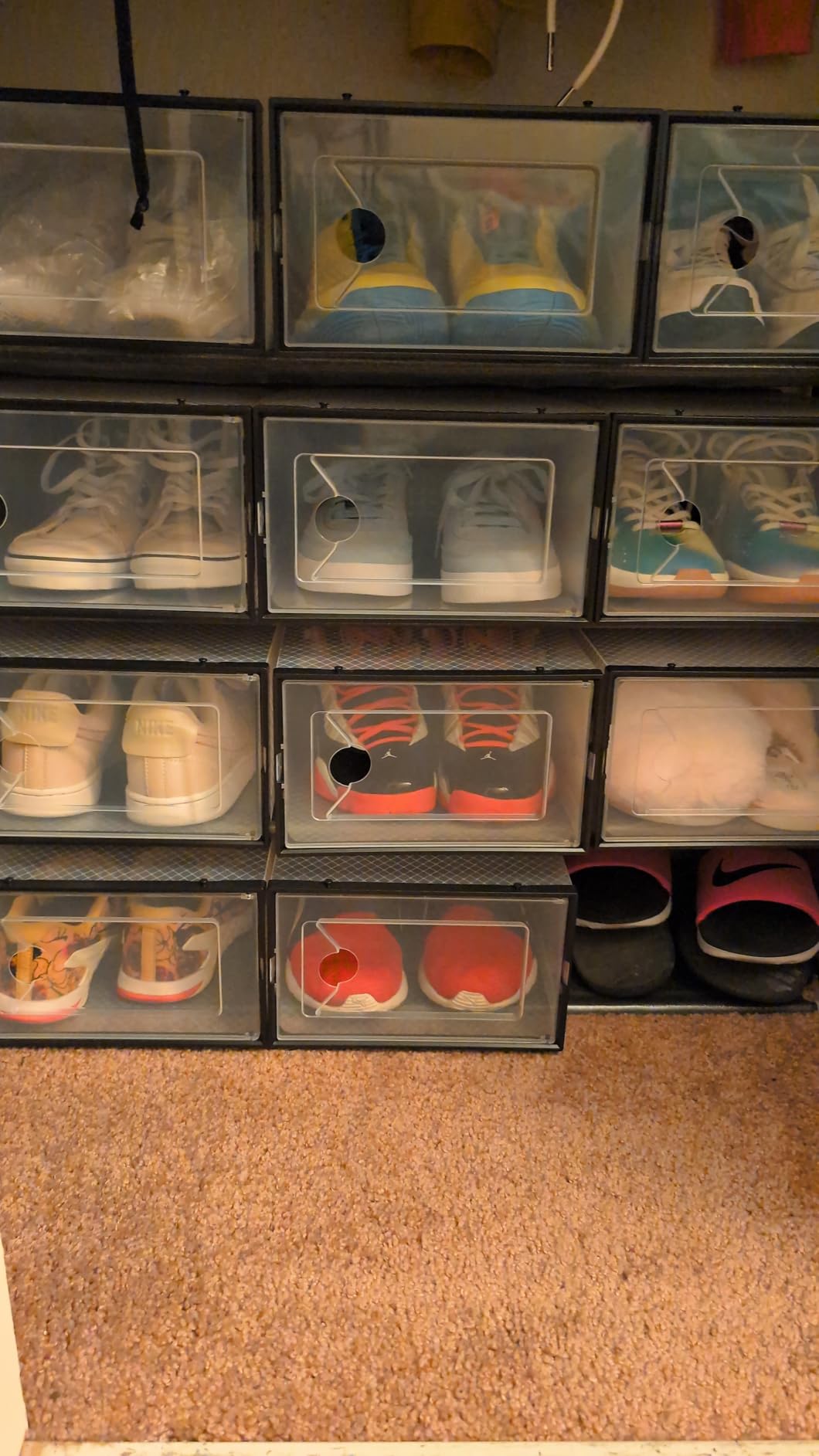 Foluck 15 Pack Shoe Storage Organizer Box Container Clear Plastic Stackable customer photo 2