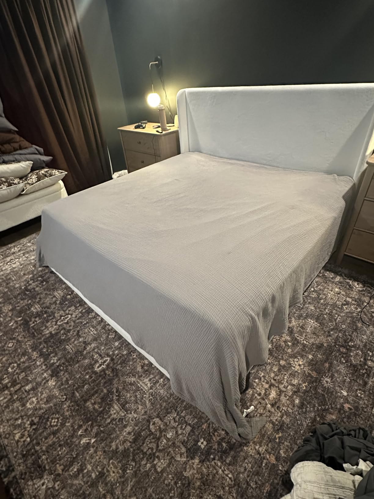 Bedsure 100% Cotton Muslin Blankets for Adults, King, 4-Layer, Linen Beige | Lightweight Breathable Summer Gauze Blanket for Bed, Soft Thin Bedspread Coverlet, All-Season Use, Home Decor Gift, 108