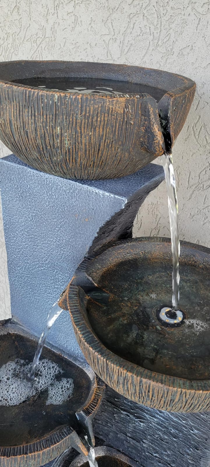 Bumilgar Tall Outdoor Water Fountain 51.4 in Waterfall 5-Bowl | Warm LED Glow, Peaceful Water Sound, Natural Stone-Look Resin, Space-Saving Vertical Profile, Home, Patio & Garden Decor customer photo 1