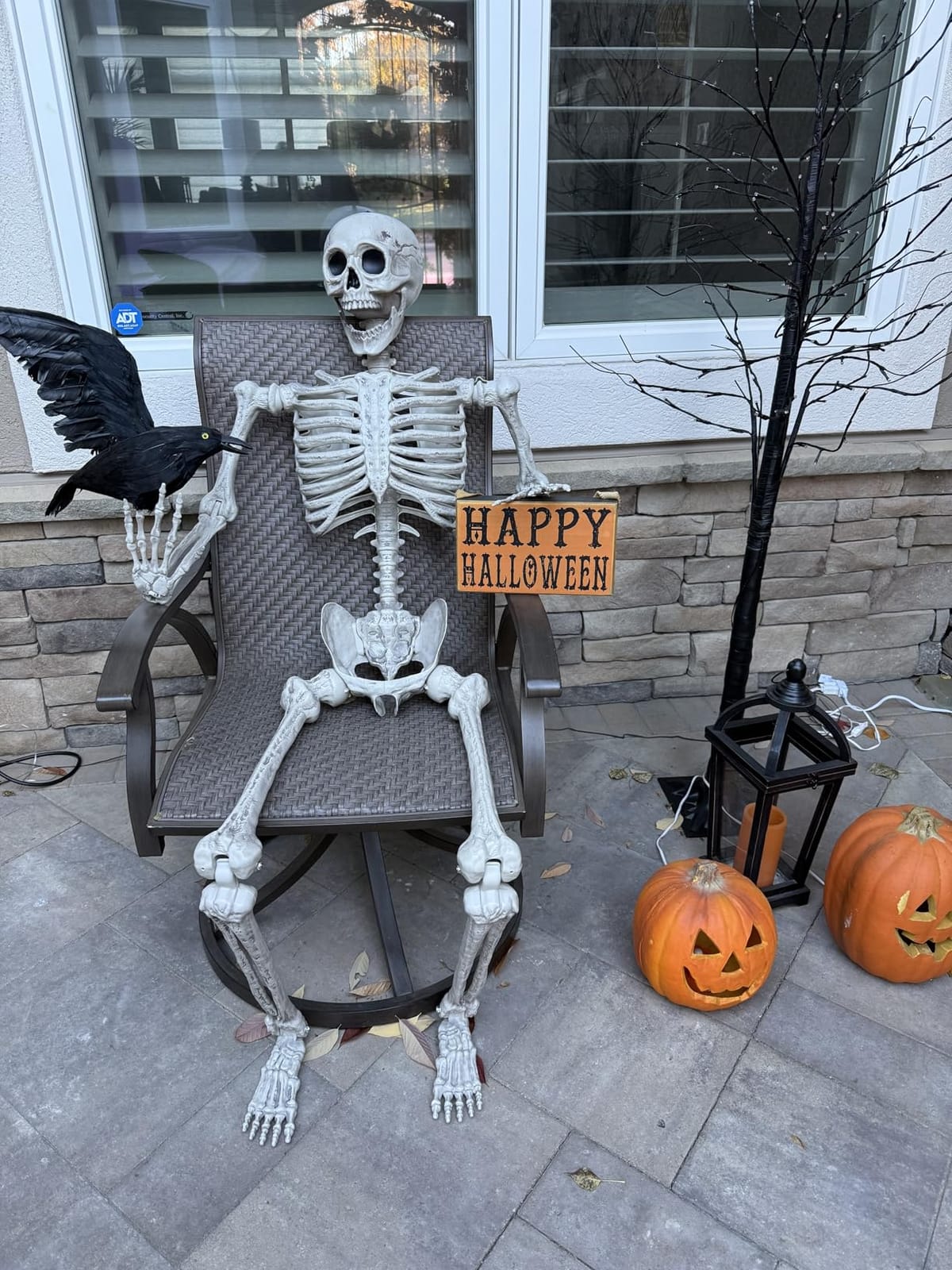 JOYIN 5.6 FT Halloween Posable Life Size Skeleton, Full Body Realistic Bones with Movable Joints, Giant Skeletons Halloween Decorations for Indoor Outdoor Haunted House Props, Spooky Scene Party Decor customer photo 2