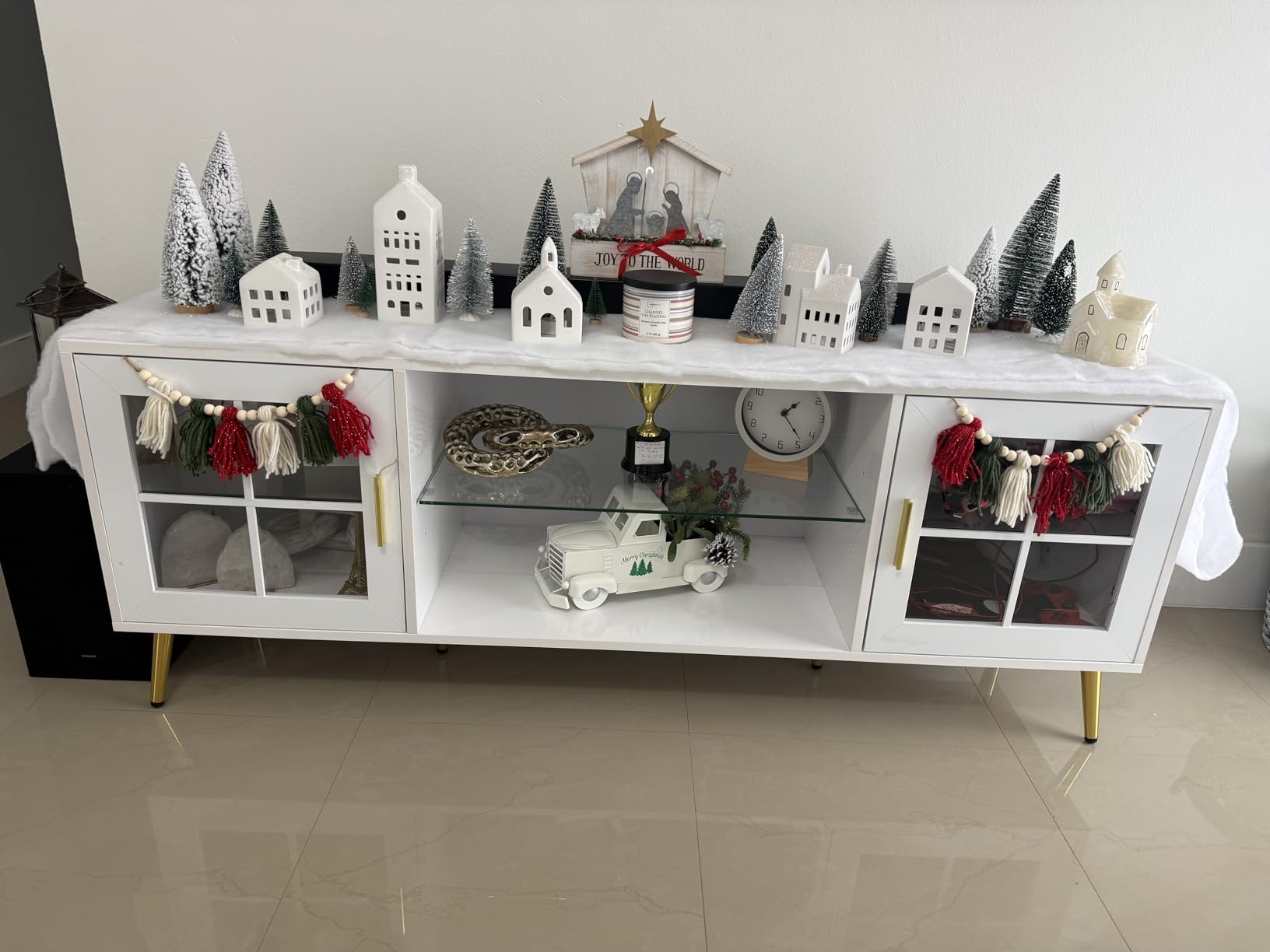 Christmas Decorations - Village Sets of 5 Lighted Ceramic Houses & 9 Trees customer photo 1