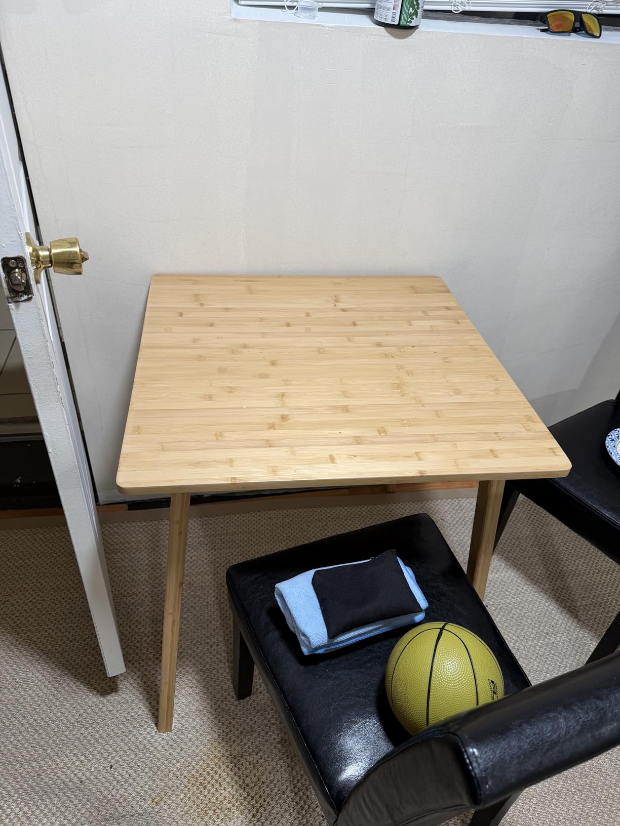 HOOBRO Bamboo Dining Table, Square Dining Table for 2, 27.6