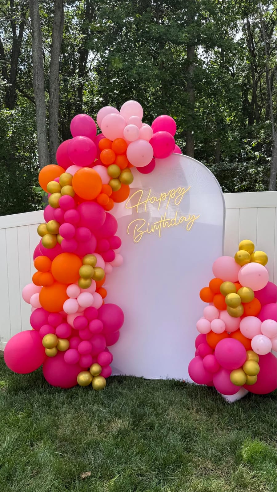Pink and Orange Balloon Arch Kit, ADOINBY 161Pcs Hot Pink Orange Metallic Gold Latex Balloon Garland kit, 18 12 10 5 Inch Different Size Balloons for Birthday Baby Shower Wedding Party Decorations customer photo 1