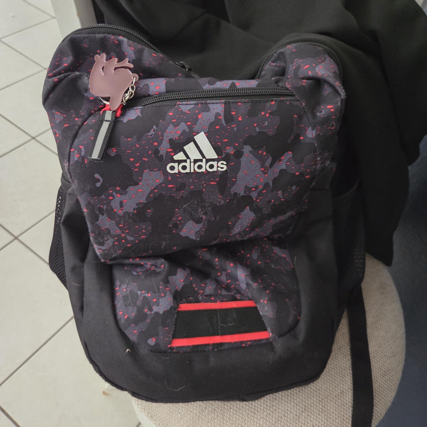 adidas Foundation Backpack, Twill Onix Grey/Black, OSFA customer photo 2