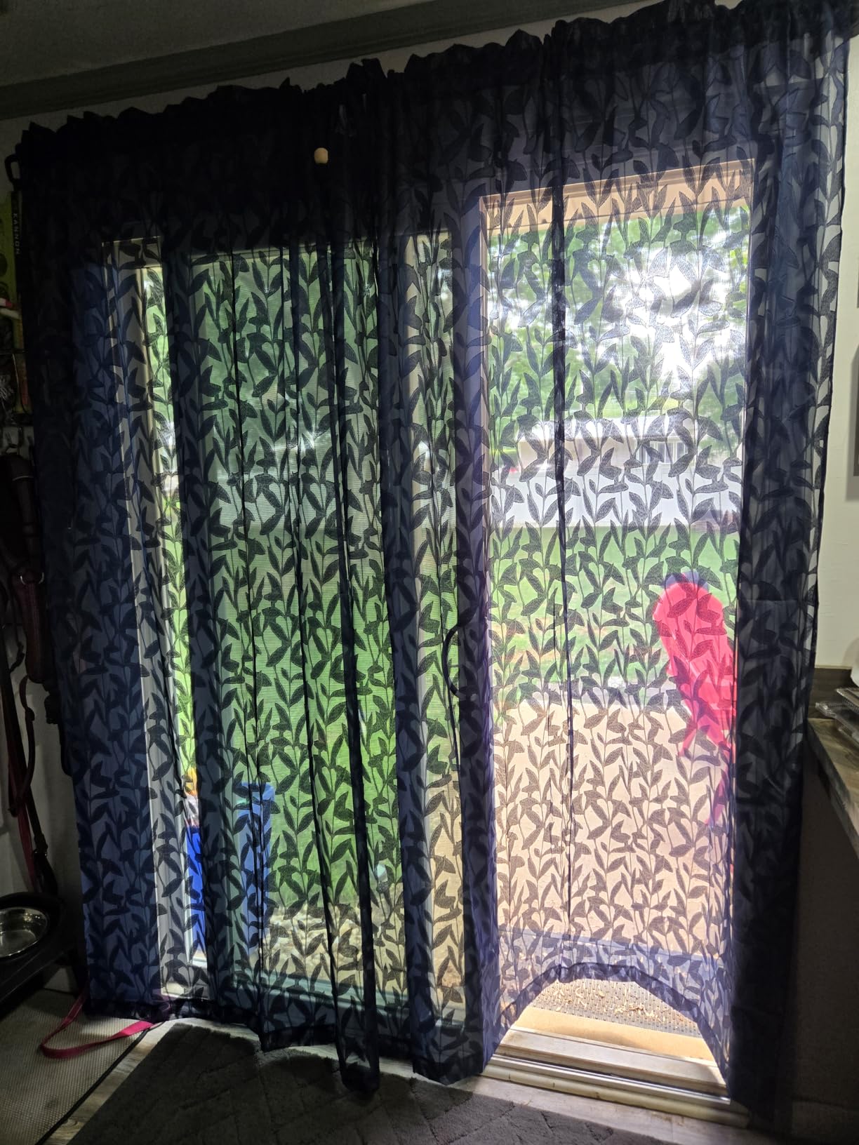 Lecloud Sage Green Sheer Curtains 36 Inch Length for Small Windows, 2 Pcs customer photo 1