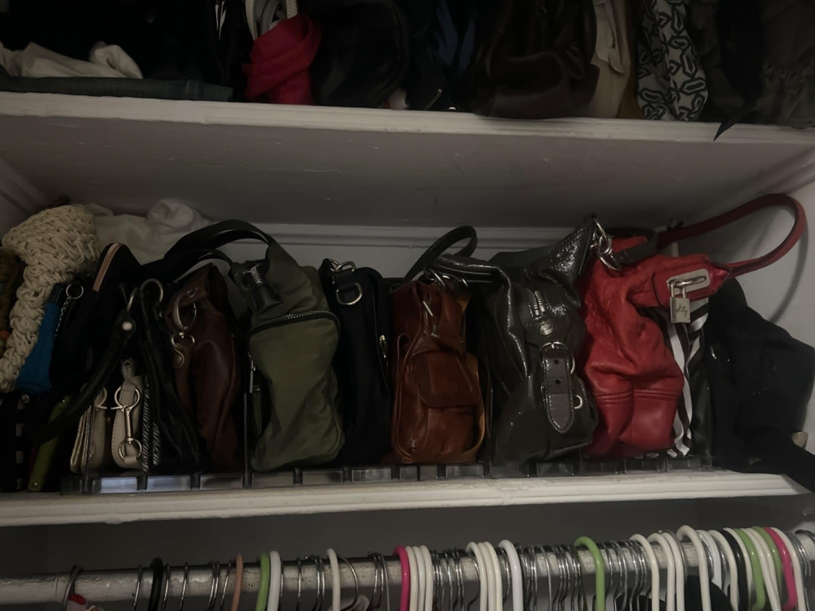 SPACEKEEPER Adjustable Shelf Divider for Closet, Clear Purse Organizers for Closet Acrylic Handbag Separators Storage Organizer Bookshelf Separator Dividers in Bedroom, Office customer photo 2