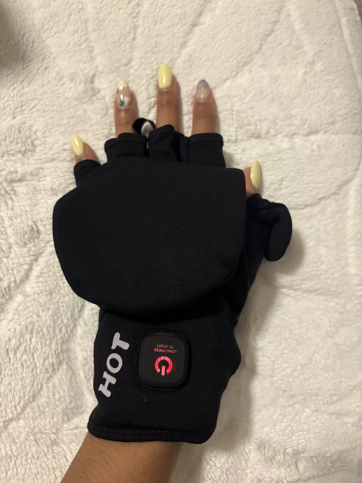 Heated Gloves for Men Women, Rechargeable Full & Half Hands Electric Gloves Heated Fingerless Touchscreen Gloves Heated Winter Hand Warmer for Work Cycling Skiing Outdoor Snow customer photo 2