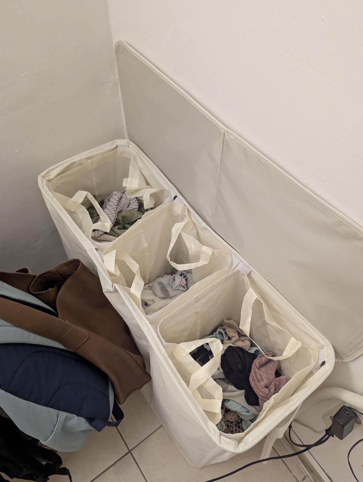 Lifewit Double Laundry Hamper with Lid, Removable Laundry Bags, Beige customer photo 1