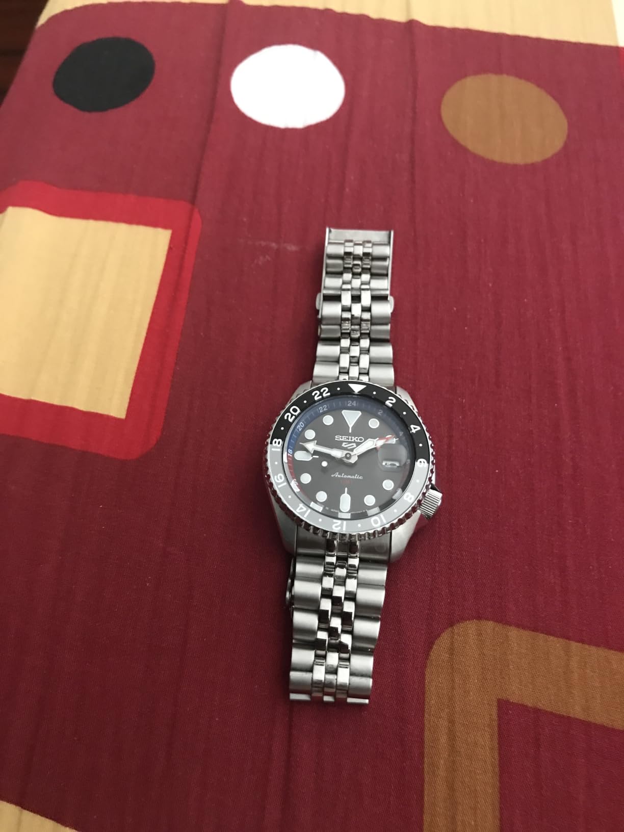 SEIKO Automatic Watch for Men - 5 Sports Collection - Men's Sport Watch, Stainless Steel, GMT Hand - Water-Resistant 100M customer photo 1