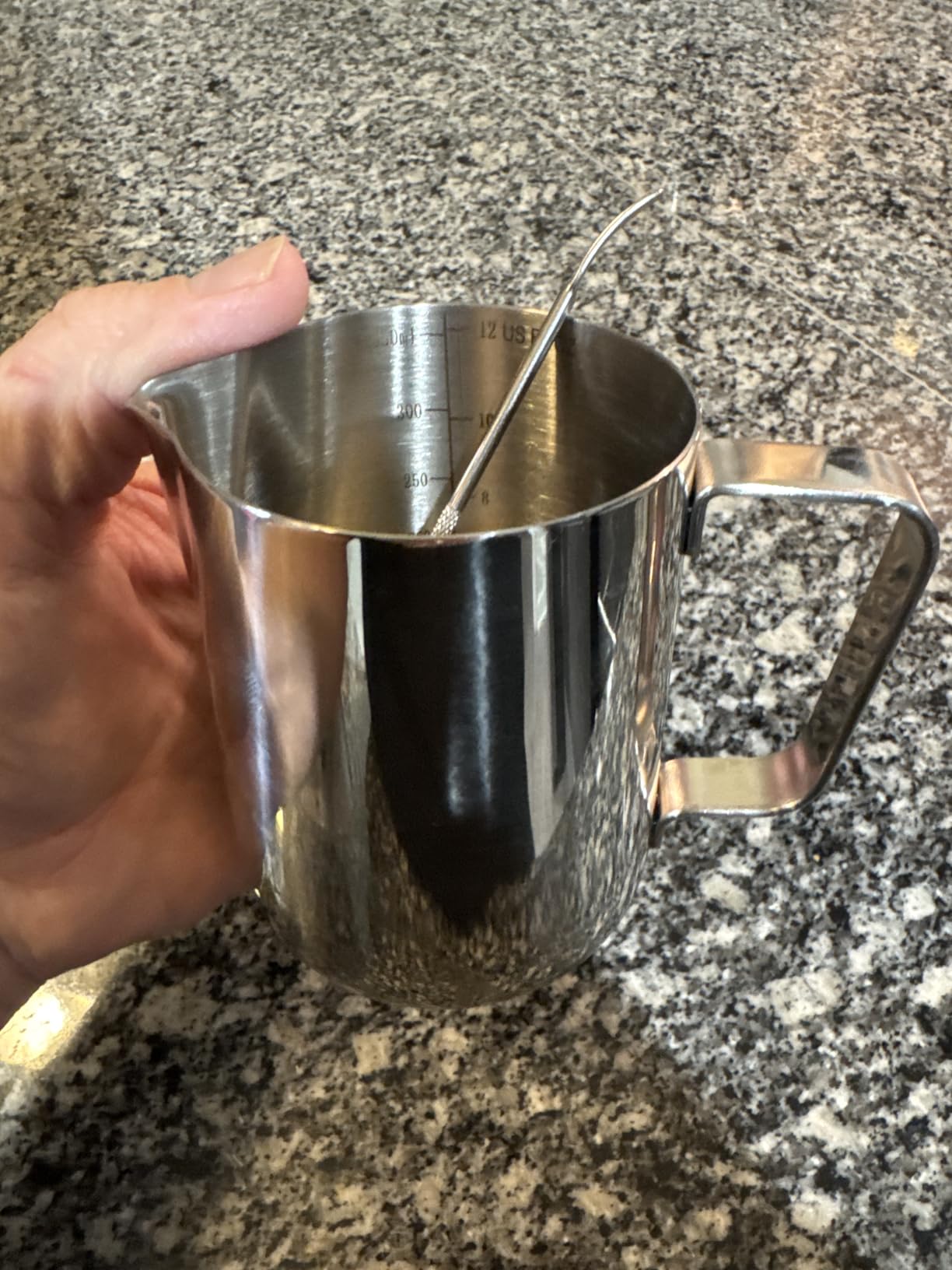 Amrules Milk Frothing Pitcher 12oz Frother Cup Barista Tools, Silver customer photo 2