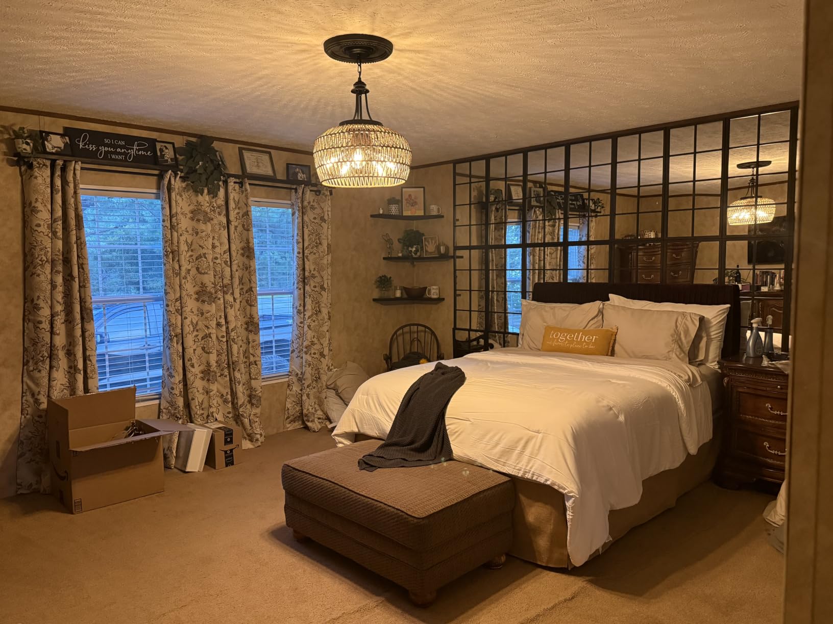 HMVPL Large Farmhouse Chandeliers for Dining Room, 5-Light Rattan Boho Chandelier Light Fixture with Wicker Lampshade, Coastal Hanging Pendant Lighting for Kitchen Island Bedroom Living Room Nursery customer photo 1
