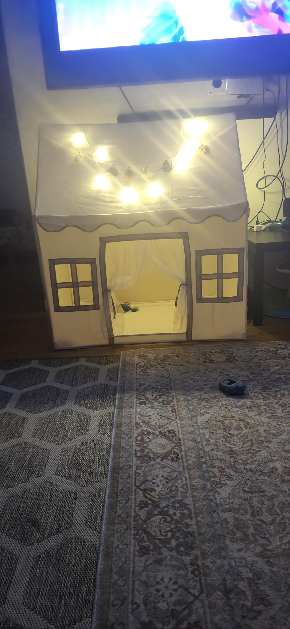 Kids Play Tent Indoor: with Mat, Tassel Garland - Girl Tent Indoor Playhouse for Kids Toys for Boy Girl Birthday Gift customer photo 1