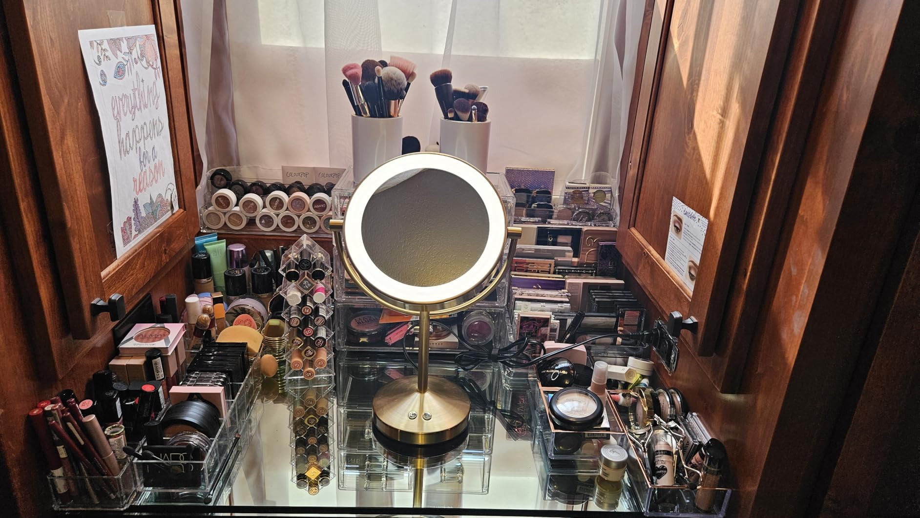 Conair LED Vanity Mirror, Double-Sided, 10x Magnification, Satin Nickel, Lighted Makeup Mirror with 3 Color Modes, 360° Rotation customer photo 1