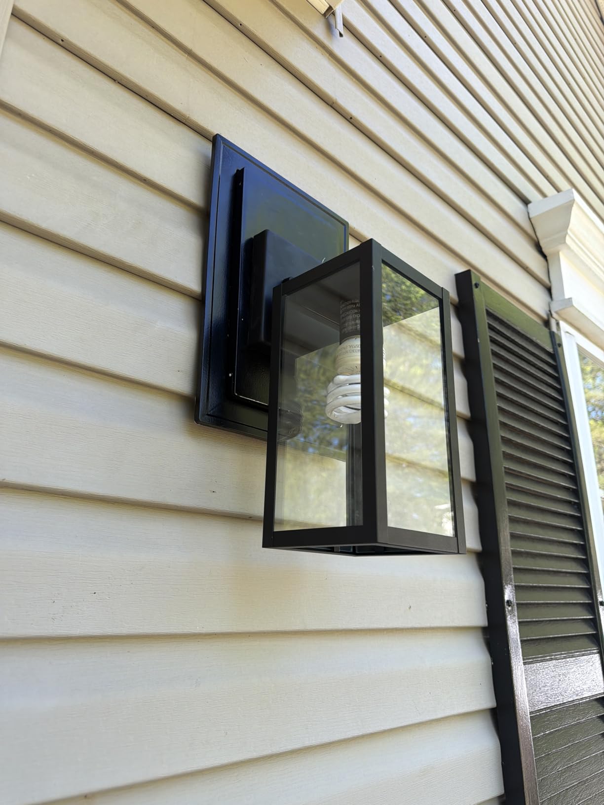 Kalium Porch Lights Outdoor Wall Light Fixture, Matte Black Wall Sconce | Toughened Frame, Clear Glass Shade, Waterproof Lanterns, for Patio, Exterior, Front, Door, Entryway customer photo 2