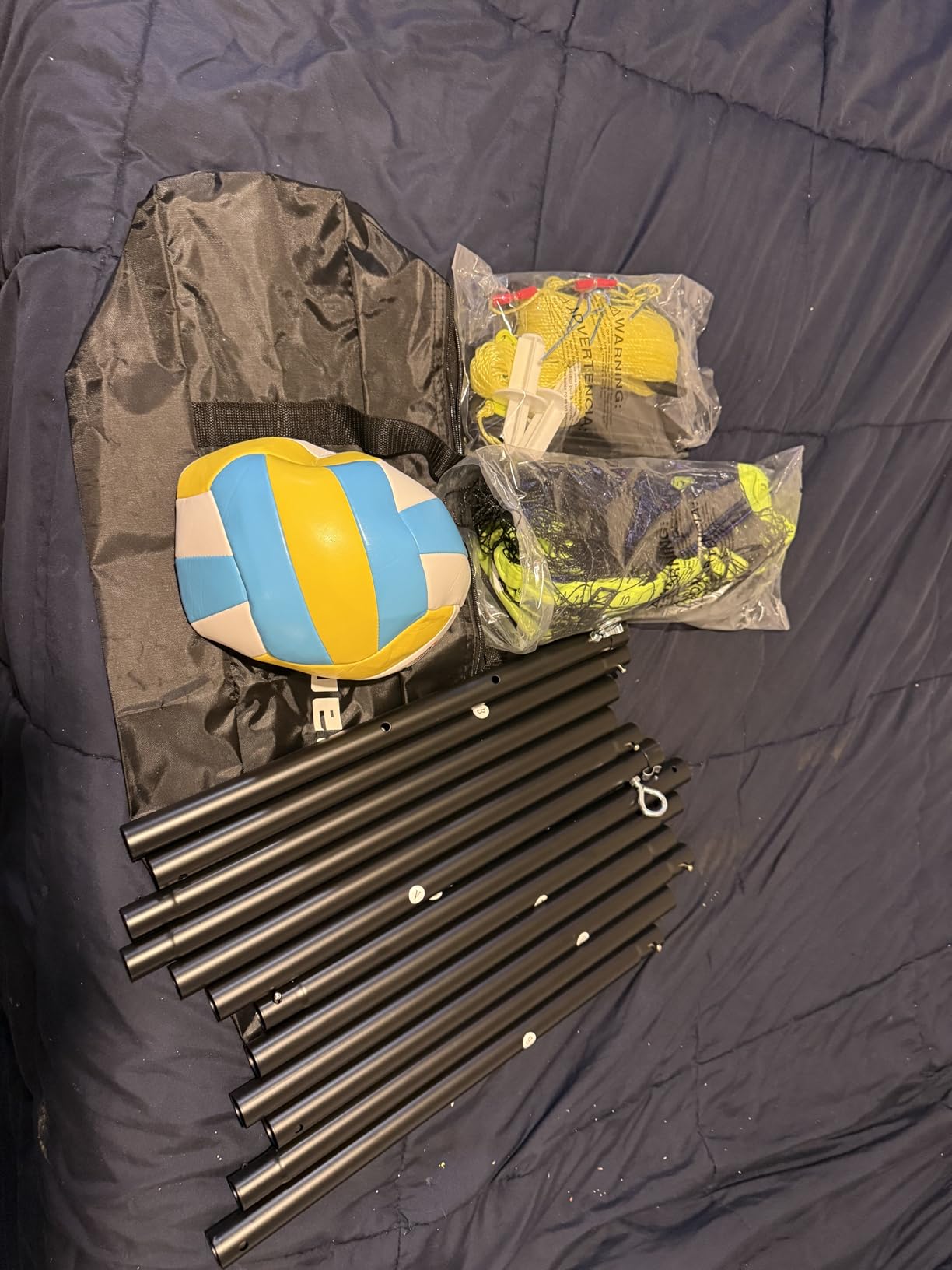 32FT Outdoor Portable Volleyball Net Set with 4 Adjustable Height Poles customer photo 1
