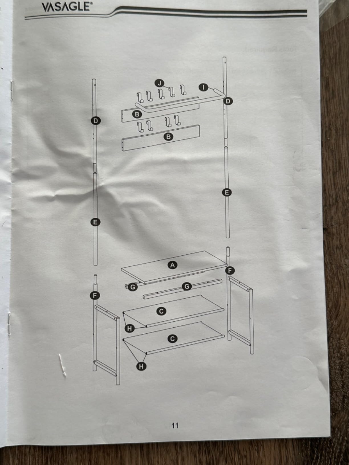VASAGLE Hall Tree with Bench and Shoe Storage, 9 Movable Hooks, Top Bar customer photo 2
