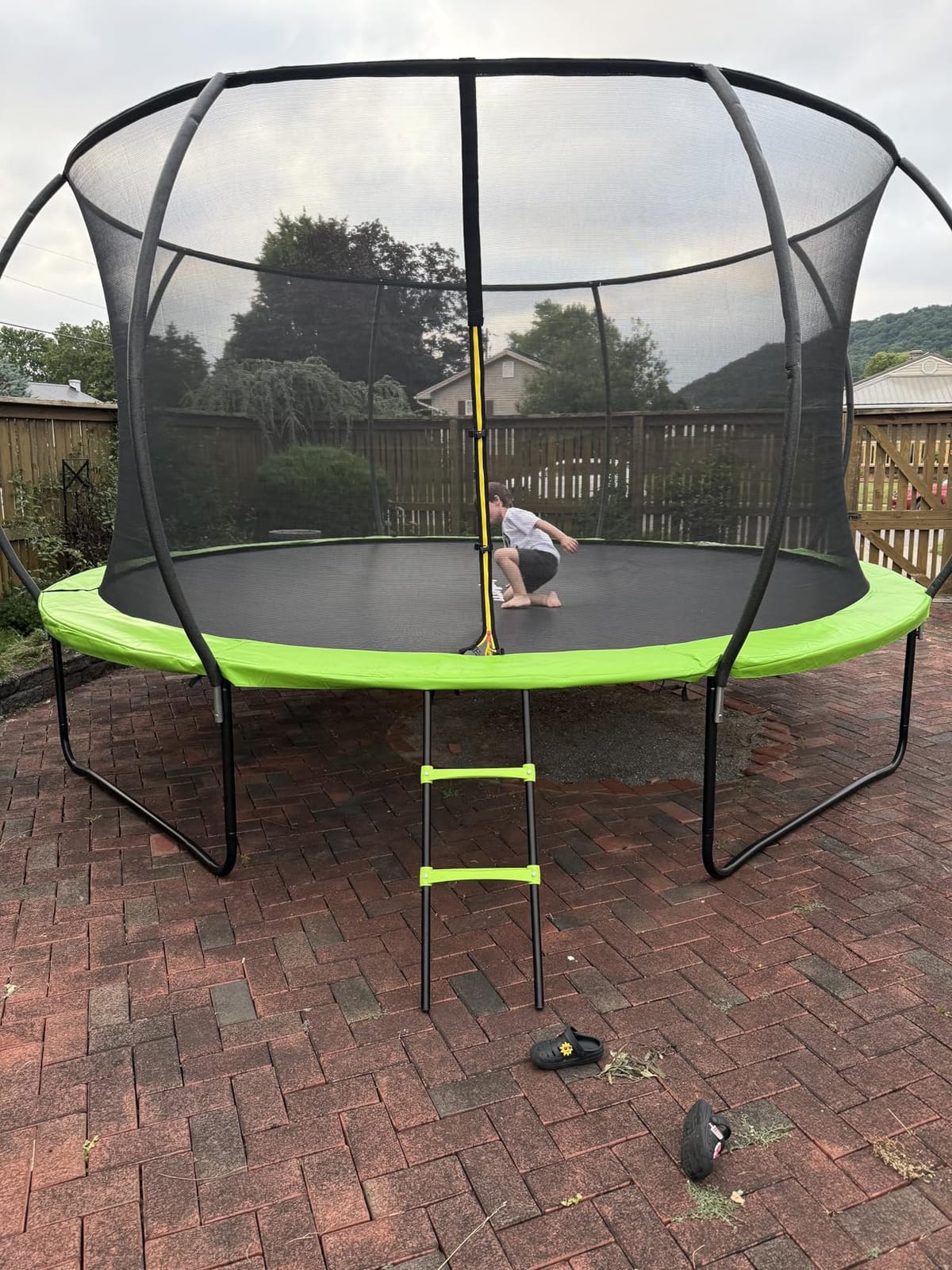 JoyBerri Outdoor Trampoline - with LED Lights, Net, Ladder, ASTM Certified | 8Ft 10Ft 12Ft 14Ft 15Ft 16Ft, 450lb capacity, kids & adults, anti-rust steel, net + ladder + stakes, 5-year protection customer photo 2