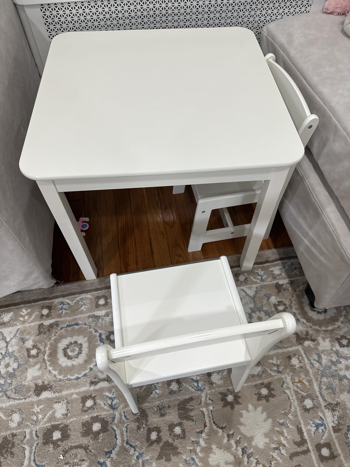 Delta Children MySize Kids Wood Table and Chair Set (2 Chairs Included) - Ideal for Arts & Crafts, Snack Time, Homeschooling, Homework & More, Bianca White/Natural customer photo 1