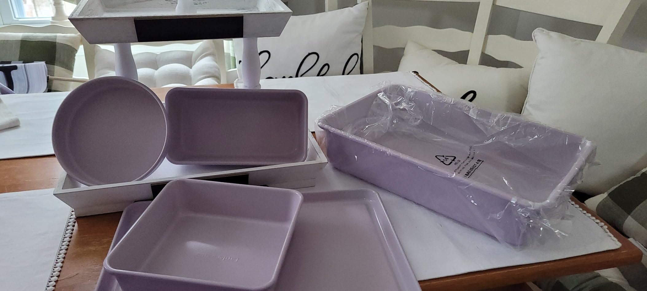 Larder & Vine 8-Piece Stackable Bakeware Set, Ceramic-Coated Nonstick Baking Pan Set, Non-Toxic, with Baking Sheets, Muffin Pan, Loaf Pan & Cake Pans, Limoncello customer photo 2