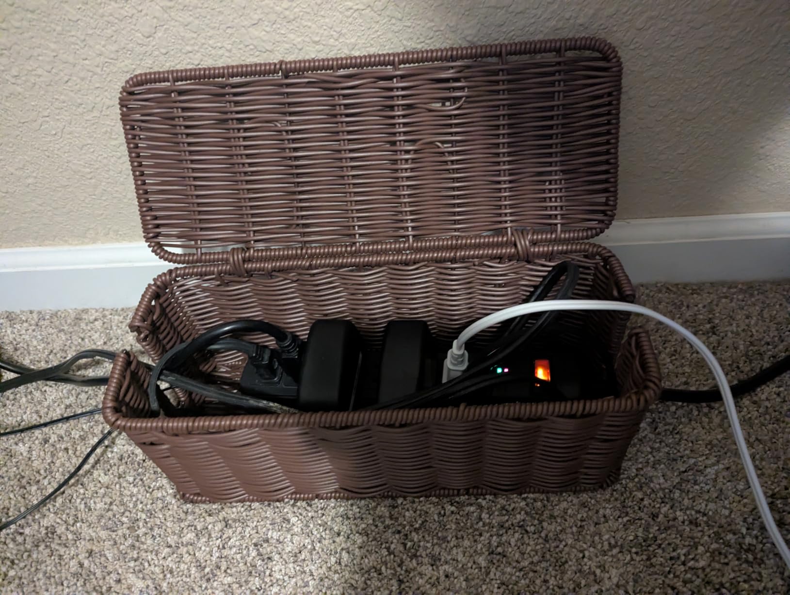 Cable Management Box, Handmade Rattan Cord Organizer for Power Strip customer photo 2