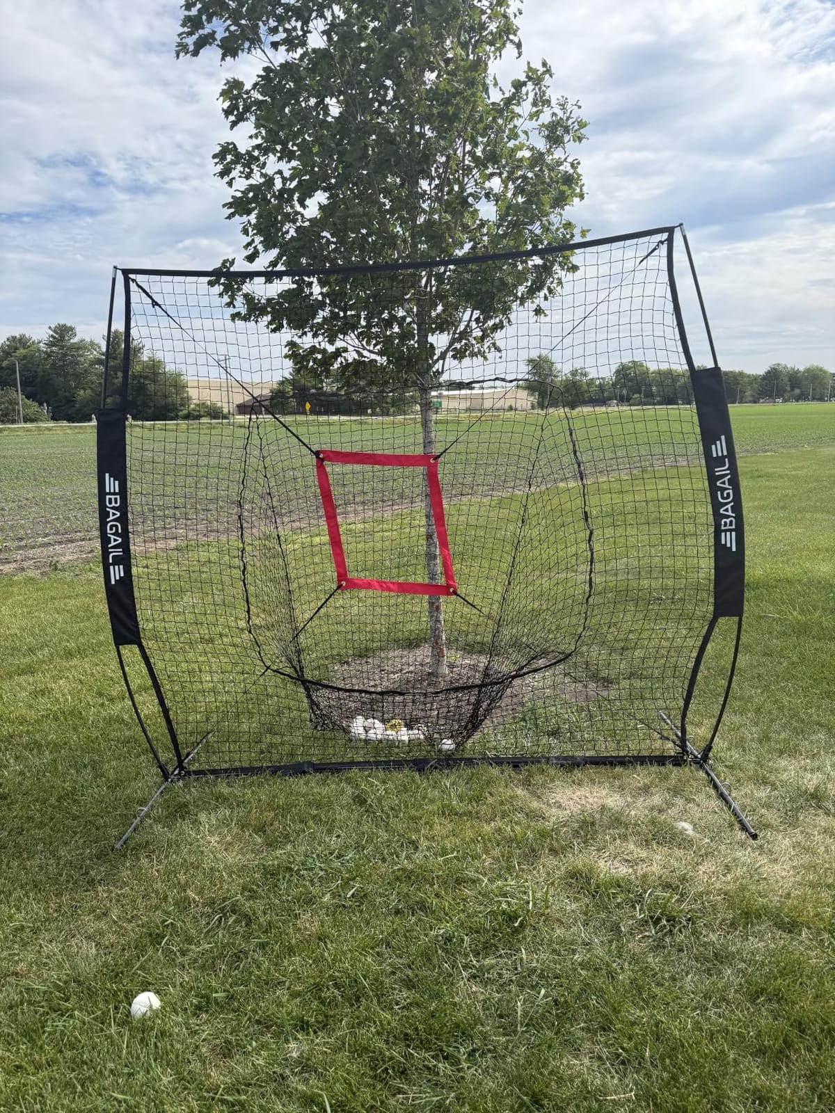 BAGAIL 7x7 ft Baseball & Softball Training Net | Includes Batting Tee & 2 Strike Zones, Heavy Duty Frame, Durable 7-Ply Mesh customer photo 1