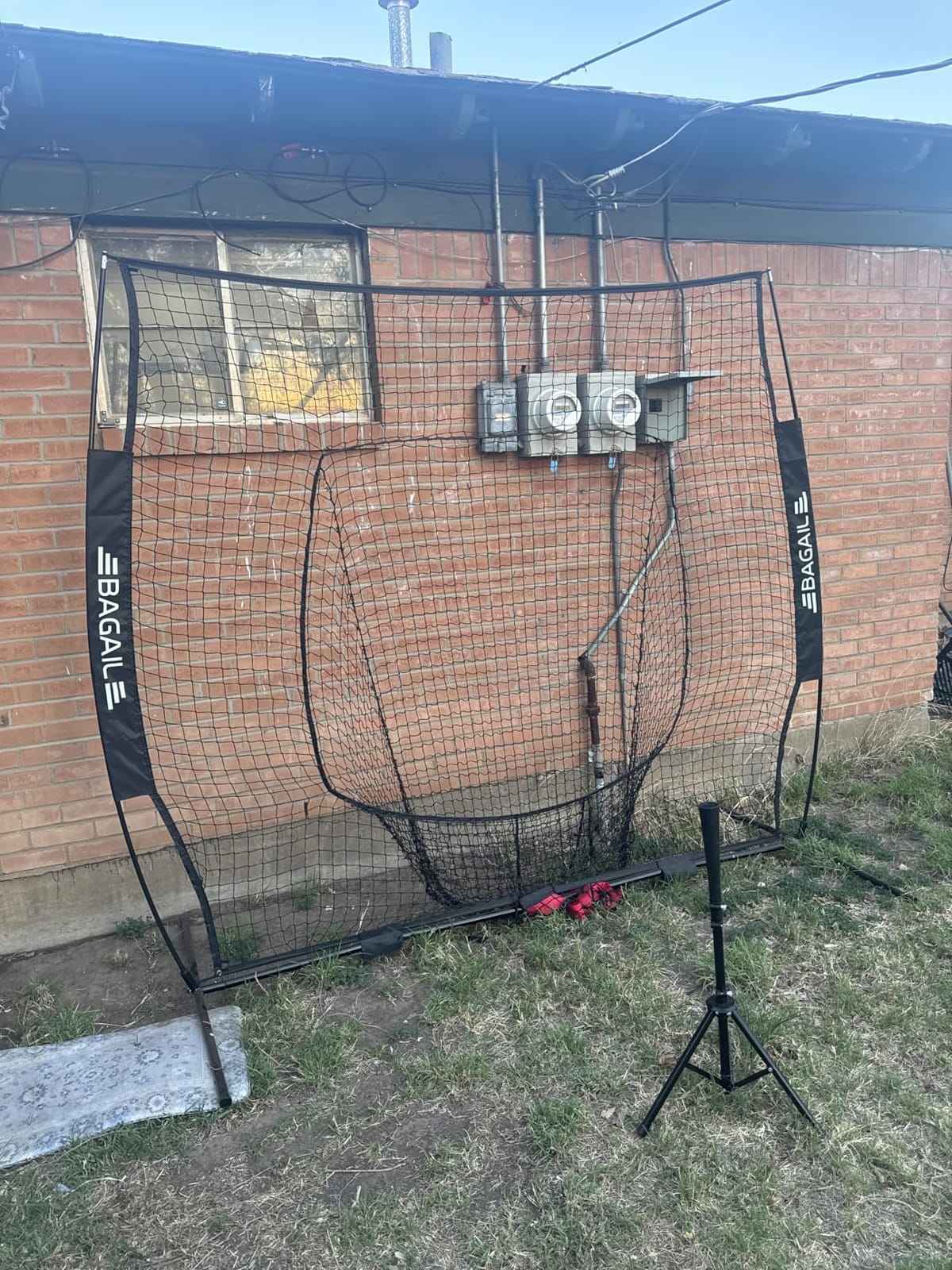 BAGAIL 7x7 ft Baseball & Softball Training Net | Includes Batting Tee & 2 Strike Zones, Heavy Duty Frame, Durable 7-Ply Mesh customer photo 2