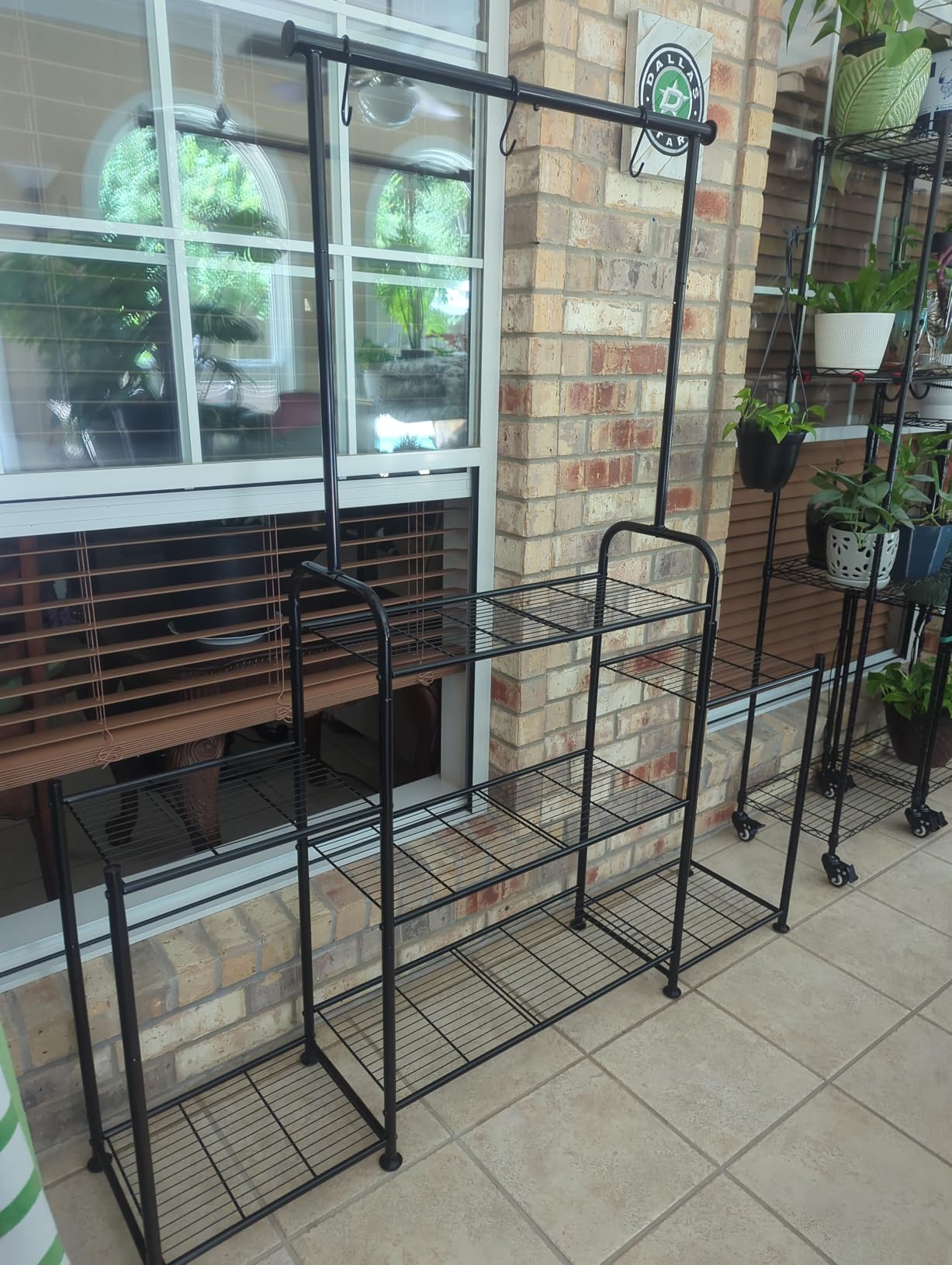 Simple Trending Plant Stand Indoor Outdoor, Heavy Duty Metal 3 Tiered Hanging Plant Shelf for Multiple Flower Planter Holder Tall Large Rack for Living Room Garden Balcony, Black customer photo 2