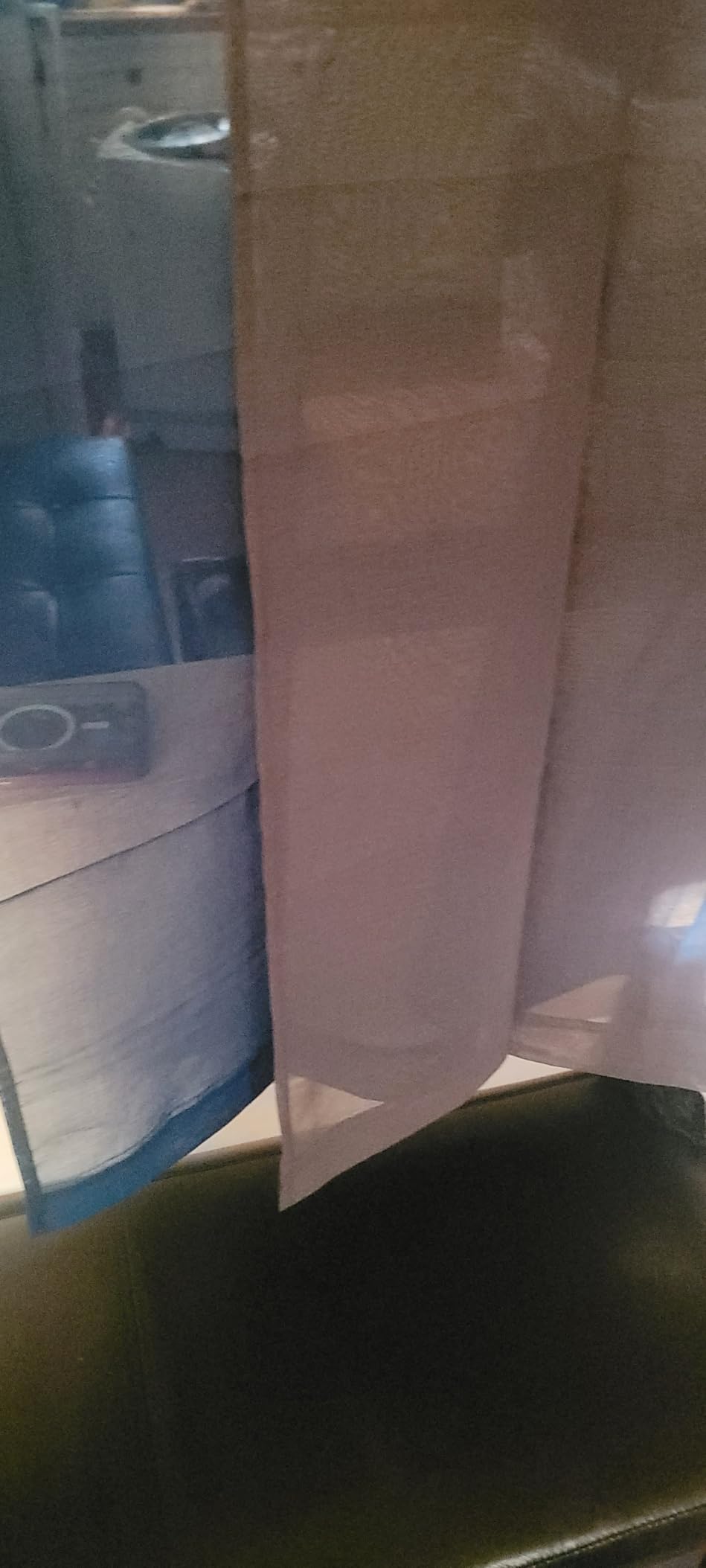 Tollpiz Sheer Curtains Living Room Linen Textured Curtain Sheers Light Filtering Voile Rod Pocket Curtains for Bedroom, 38 x 63 inches Long, White, Set of 2 Panels customer photo 2