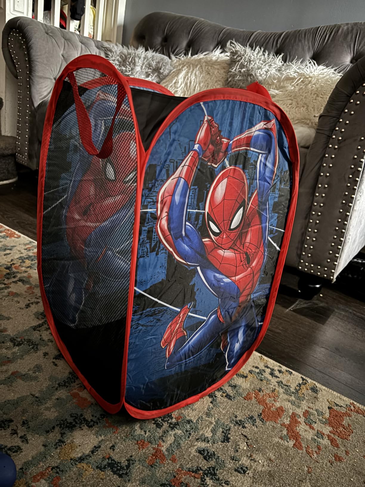 Jay Franco Bluey & Bingo Pop Up Hamper - Mesh Laundry Basket/Bag with Durable Handles - Storage for Clothes or Toys customer photo 1