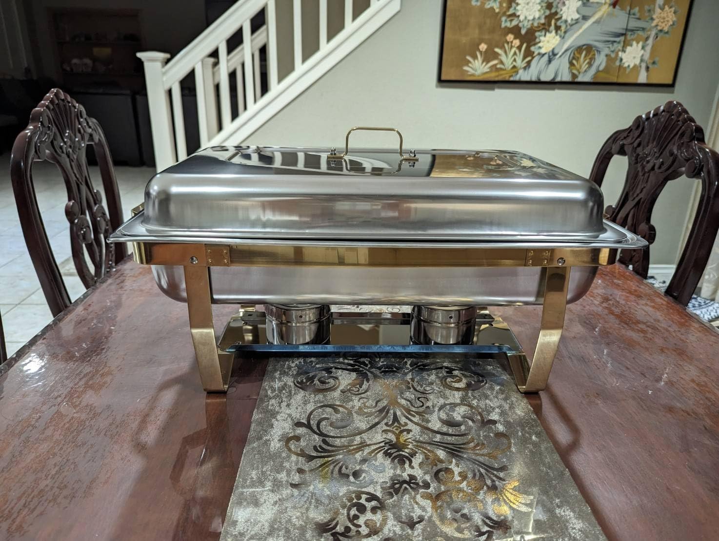 Chafing Dishes for Buffet 4 Pack, 9QT [Elegant Gold and Silver Colors] Food Warmers for Parties Buffet [Sturdy and High Grade] Chafing Dish Buffet Set for Any Party with Complete Set customer photo 1