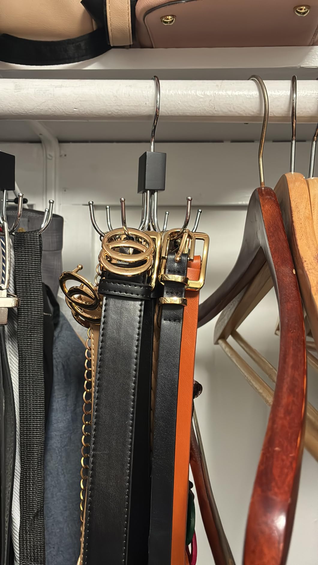 Belt Hanger, 2PCS Belt Organizer for Closet 360° Rotatable customer photo 2