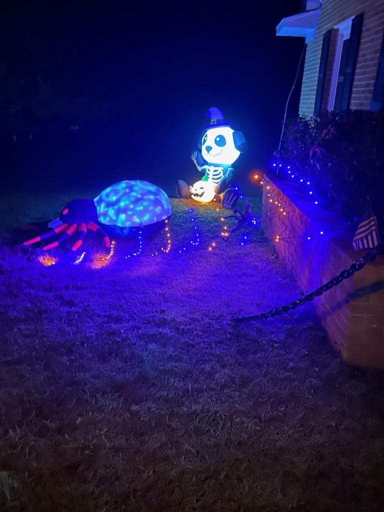 GOOSH 5 FT Width Halloween Inflatable Spider Outdoor Decoration with Magic Light, Blow Up Yard Inflatables Holiday Inflatables for Outdoor Yard Garden Lawn Decor customer photo 1