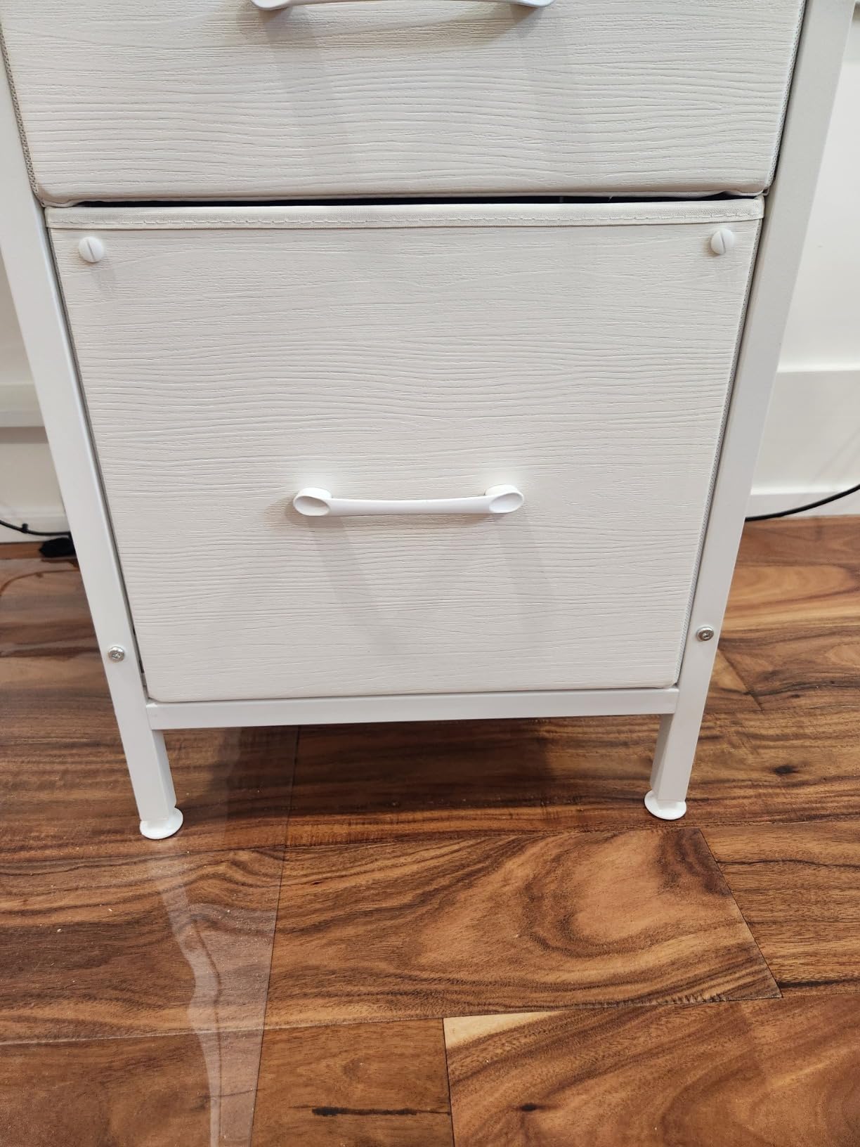 Lufeiya White Desk with File Drawers Cabinet, 47 Inch Reversible Computer Desk with Fabric Filing Cabinet for Bedroom Small Space Home Office, Modern Writing Table PC Desks, White customer photo 1