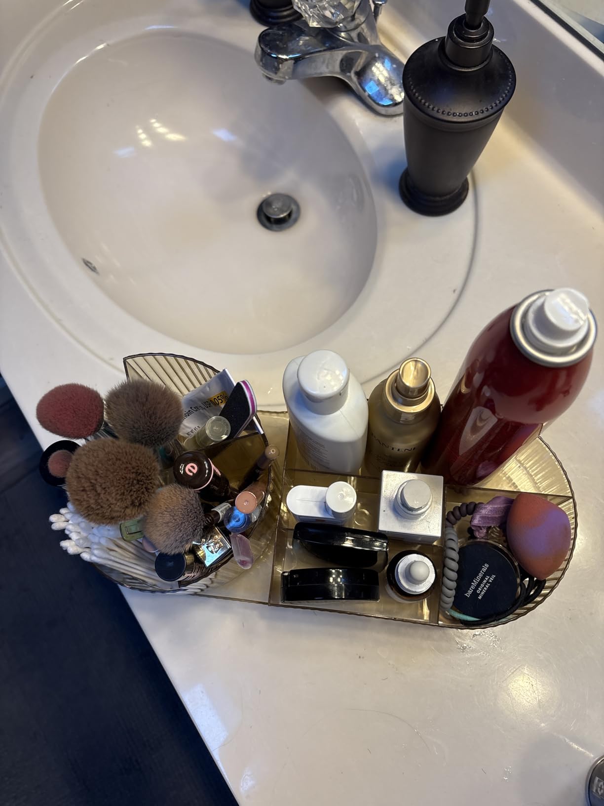 Booklov Rotating Makeup Organizer for Vanity Countertop, Amber customer photo 2