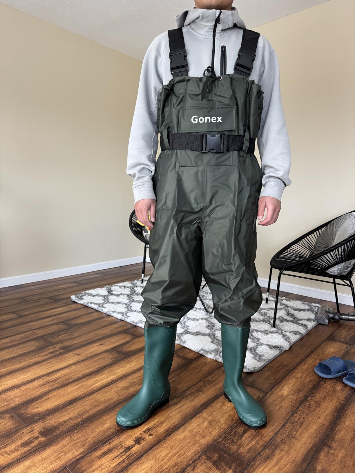 Gonex Chest Waders for Men Women Waterproof with Boots for Fishing, 8-13 customer photo 1