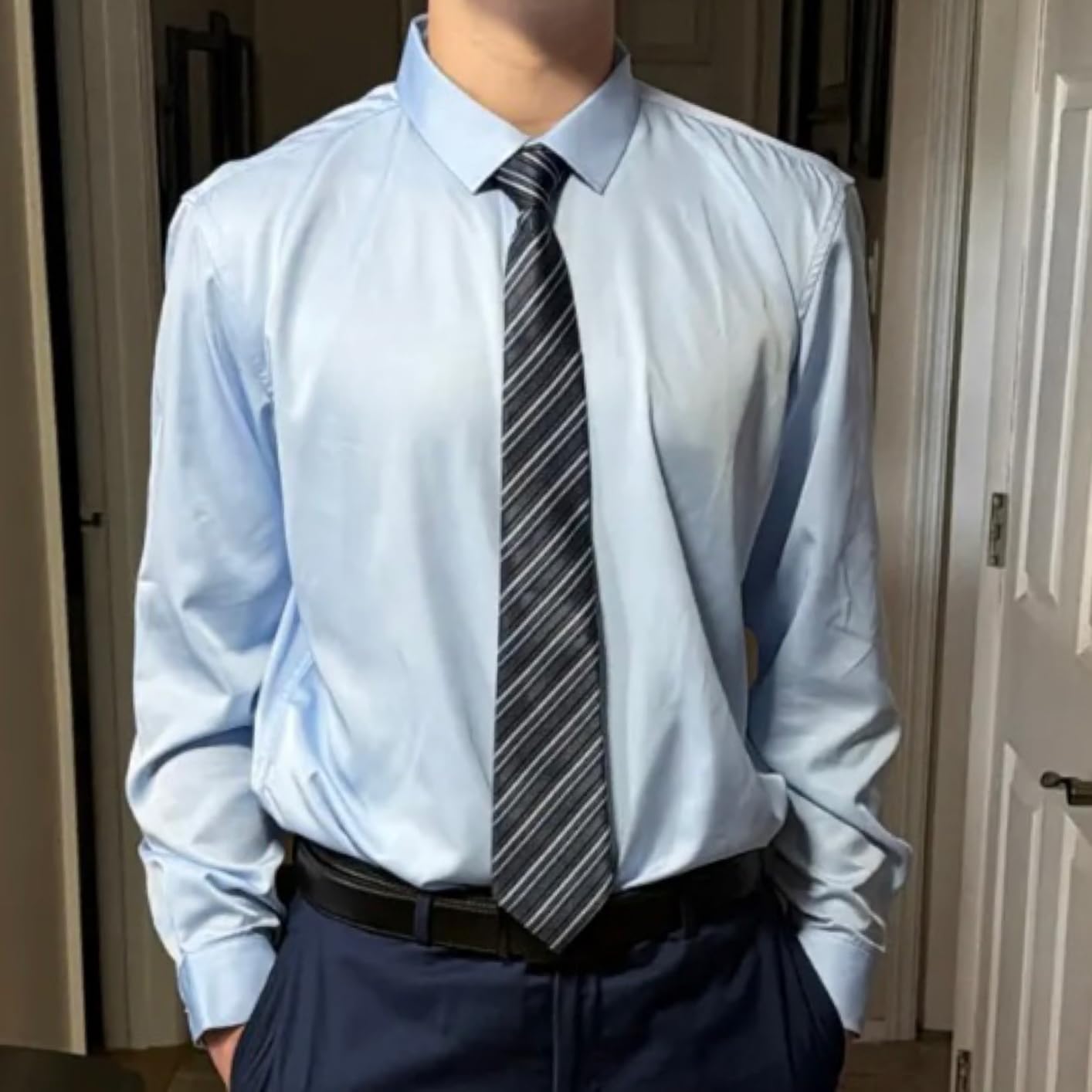JEMITOP Mens Stretch Wrinkle Free Dress Shirts customer photo 1
