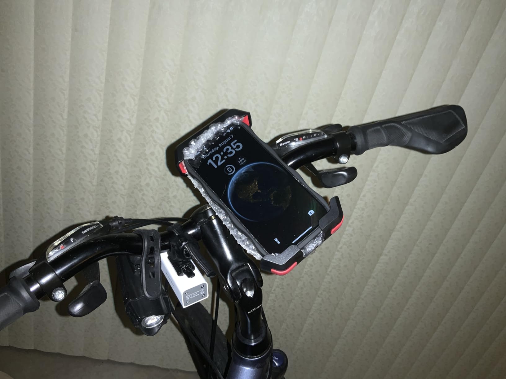 Pnitri 2026 New Upgraded Bike Phone Holder Handlebar - 1S Quick Install, Motorcycle Phone Mount, Bicycle Phone Holder fit Large Phone Case for iPhone Samsung, Dirt Scooter Mini Bike Accessories customer photo 2