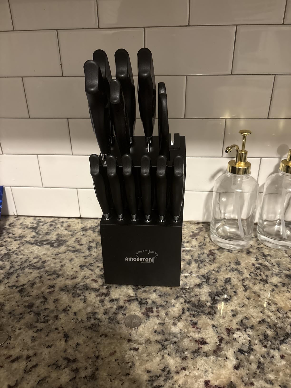 Knife Set, 15 Pieces Kitchen Knife Set with Built in Sharpener, High Carbon German Stainless Steel Knife Block Set, Dishwasher Safe, Fathers Day Gift for Men customer photo 1