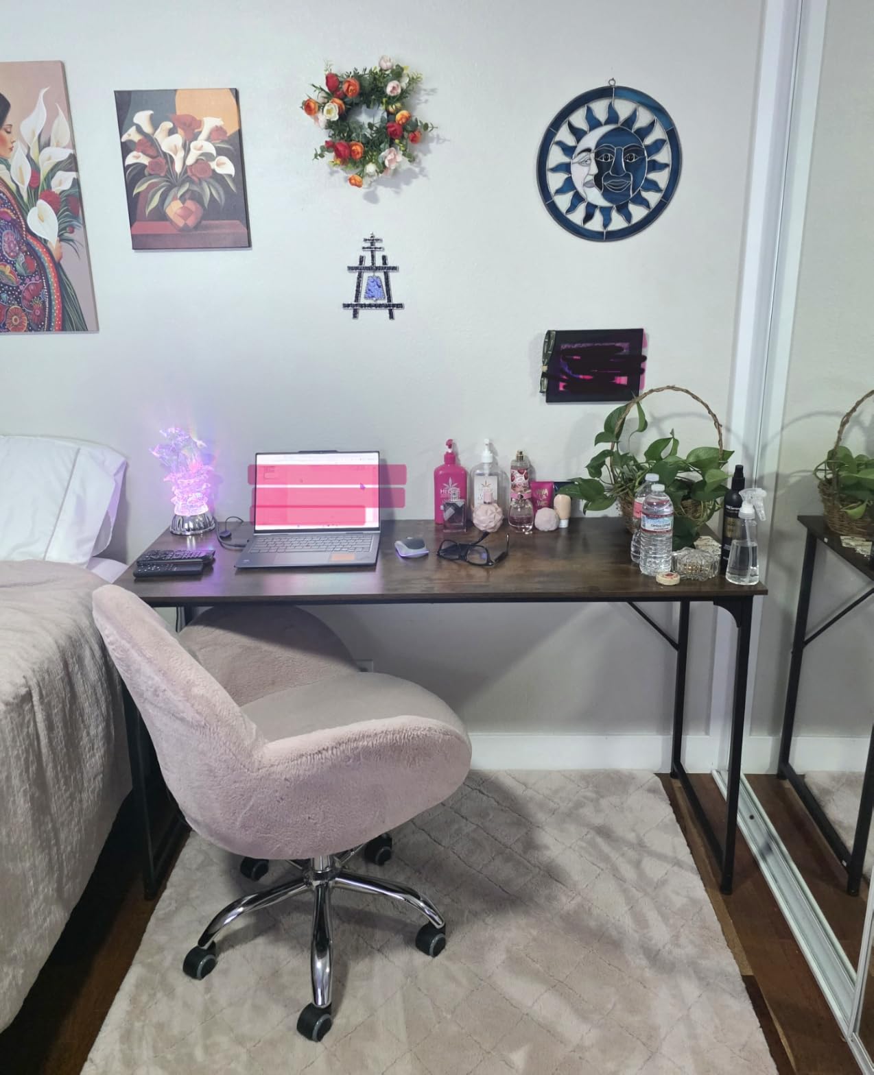 Huuger Computer Desk, 63 Inch Office Desk, Gaming Desk with Storage, Writing Desk Work Desk for Home Office, Study, Modern Simple Desk, Large Legroom, Metal Frame, Rustic Brown and Black customer photo 1