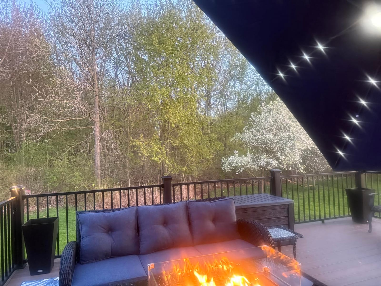 Best Choice Products 10x10ft Cantilever Patio Umbrella w/Base Included, Solar LED Lights 360 Rotation Large Offset Hanging Outdoor Shade for Deck Pool Backyard w/Stand – Deep Taupe customer photo 2