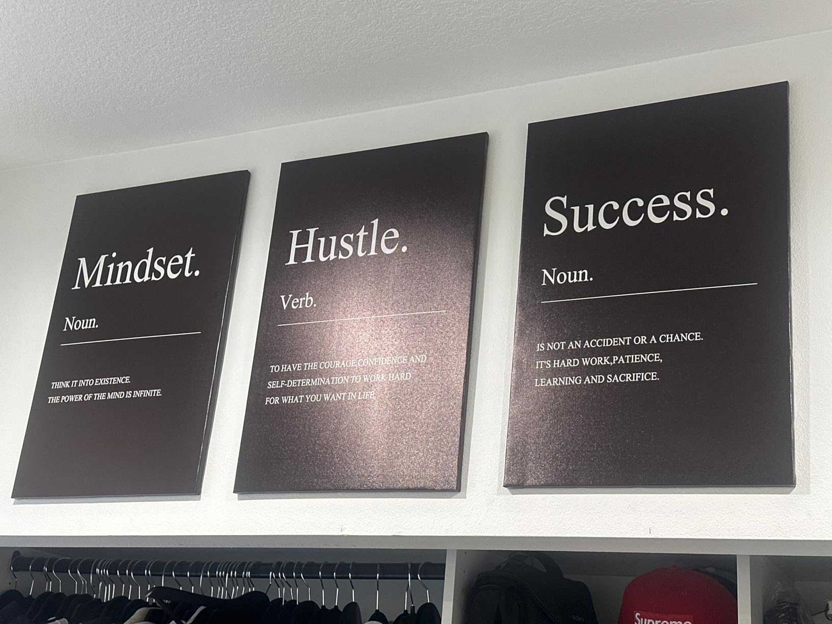 Motivational Wall Decor 3 Pieces Success Paintings Motivational Posters Prints Office Wall Decor Inspirational Canvas Wall Art Picture for Home Bedroom Living Room Decorations (36 W x 16 H) customer photo 2