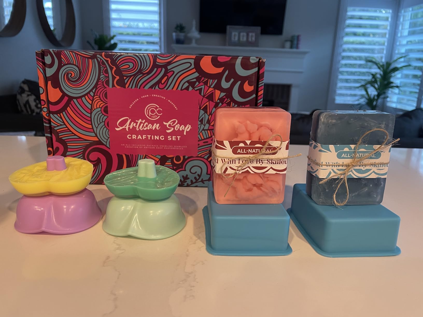 Soap Making Kit - Soap Making Supplies melt and Pour - DIY Set for Adults and Kids, Includes soap Base, Silicone molds, fragrances, Rose and Lavender Petals, by Prime Creations customer photo 1