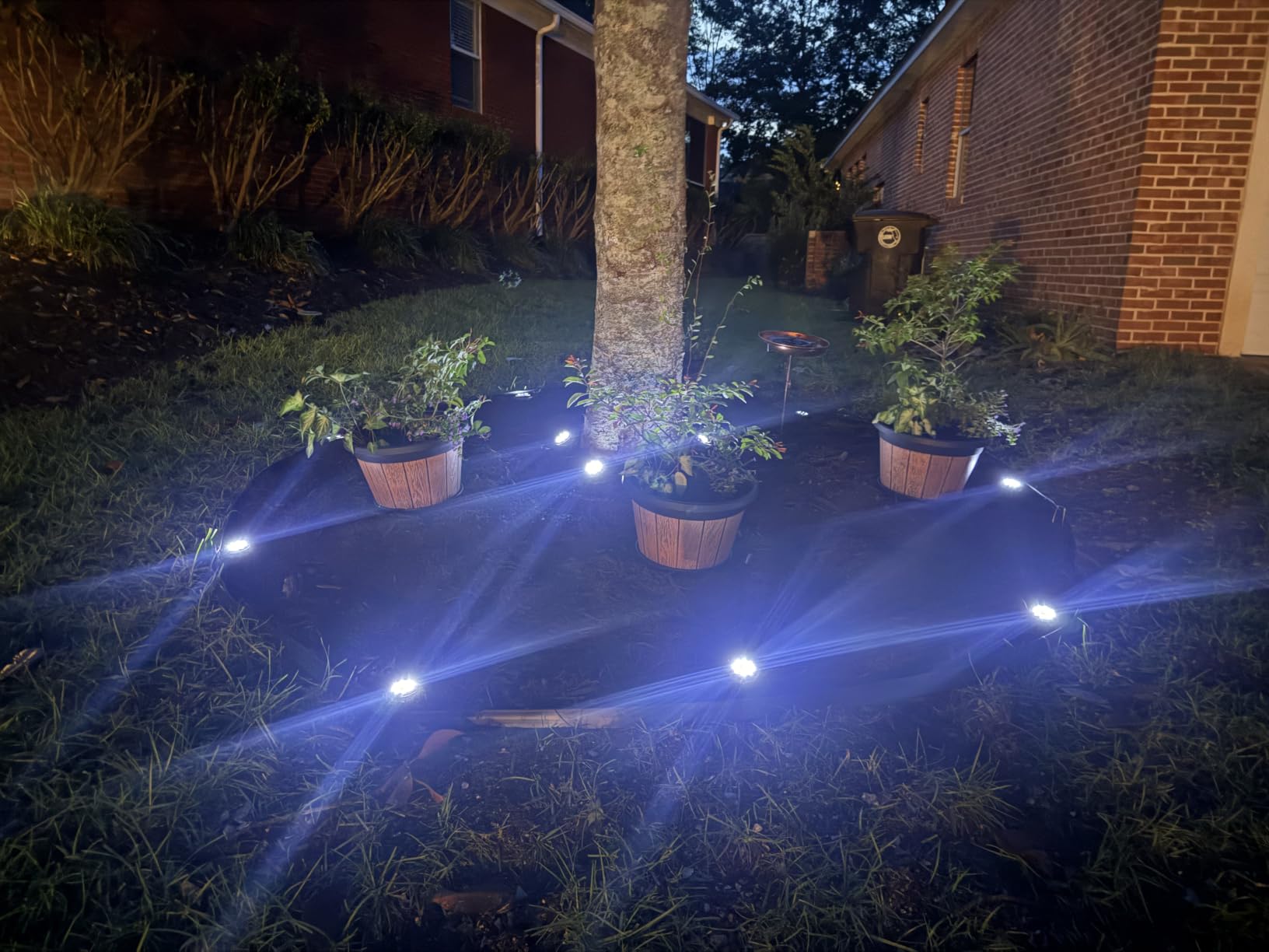 4 Pack 12 inch Plant Pot,Large Whiskey Barrel Planters Indoor Outdoor customer photo 1