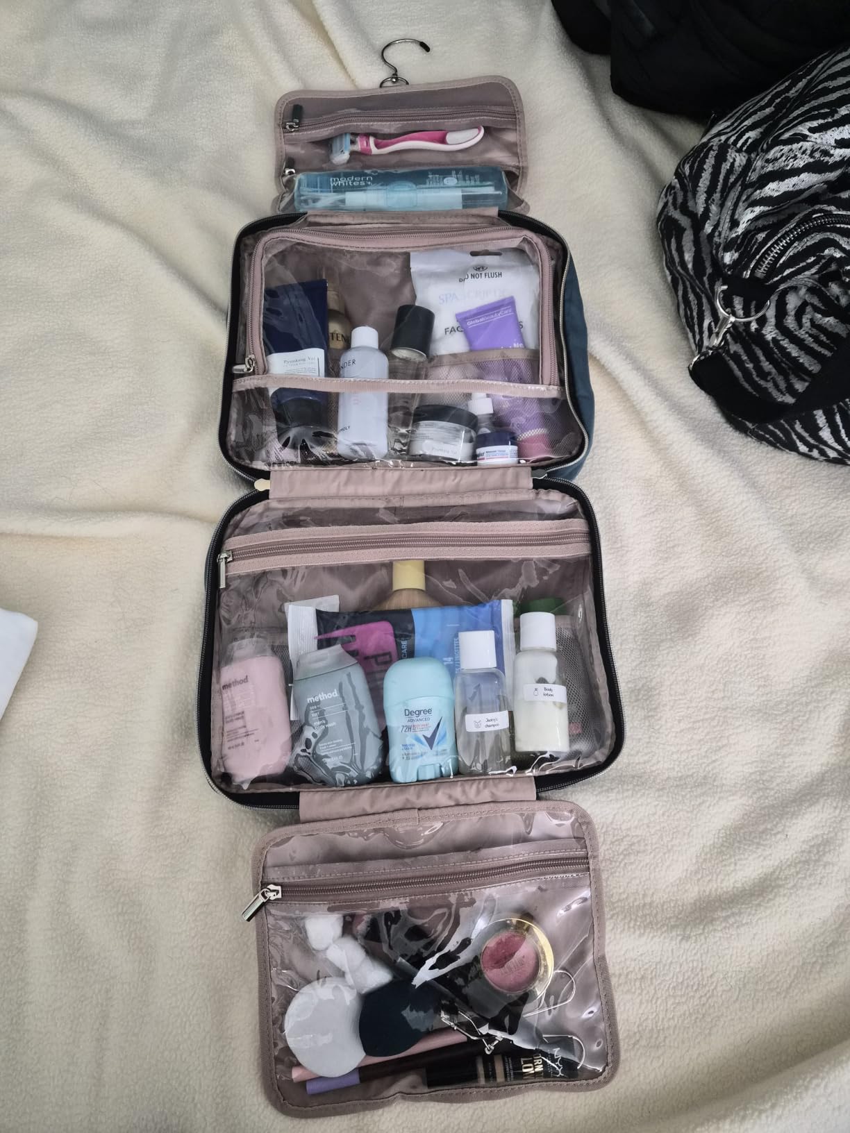NISHEL Travel Toiletry Bag for women, Portable Hanging makeup Organizer customer photo 1