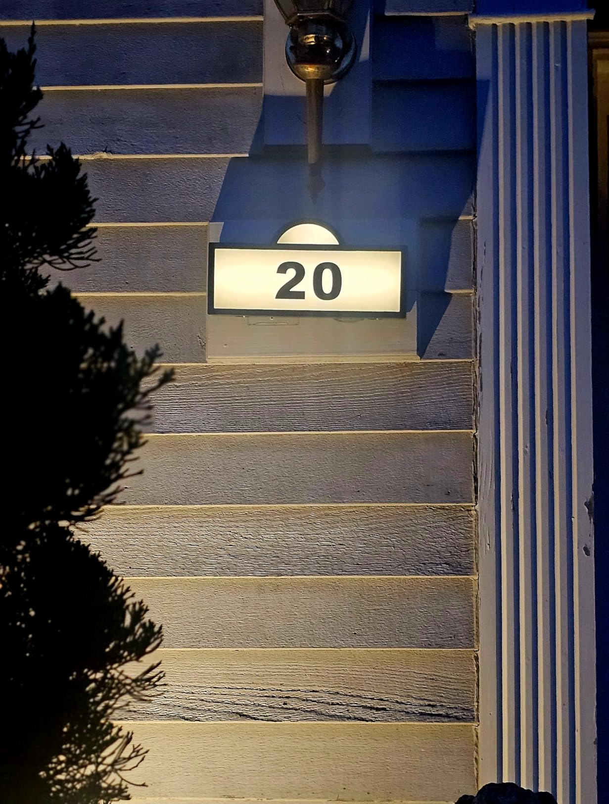 Solar Address Sign with Warm/Cold White, Solar Address Signs for Yard customer photo 2