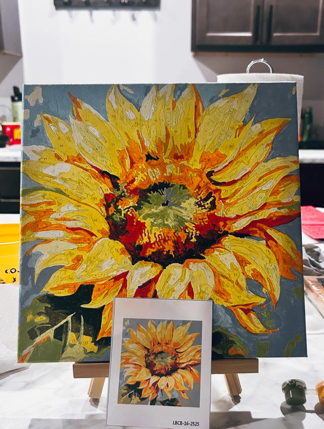 Offito Framed Paint by Numbers Kit for Adults Beginners, Sunflower customer photo 1