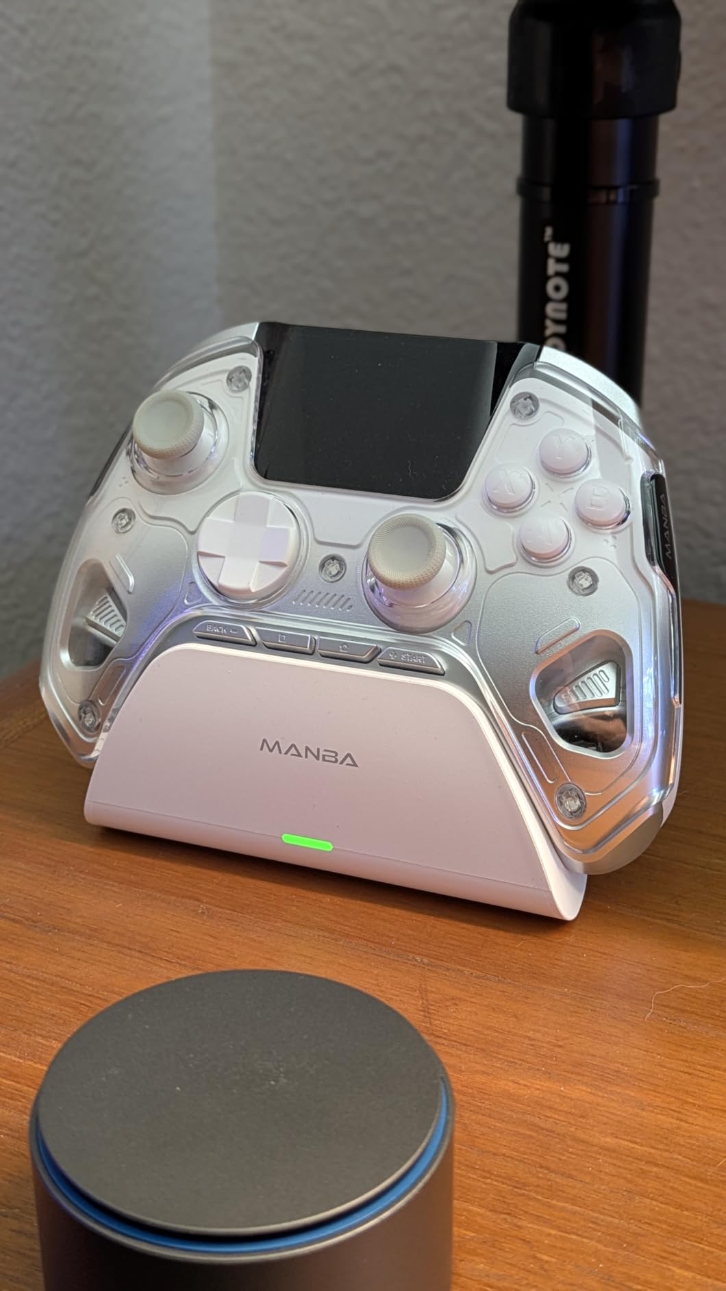 ManbaOne Interactive Screen Wireless Gaming Controller for PC/Switch/Switch 2/iOS/Android,Hall Effect Stick & Trigger,RGB Lighting,Remappable Buttons,1800mAh with Charging Dock (White) customer photo 1