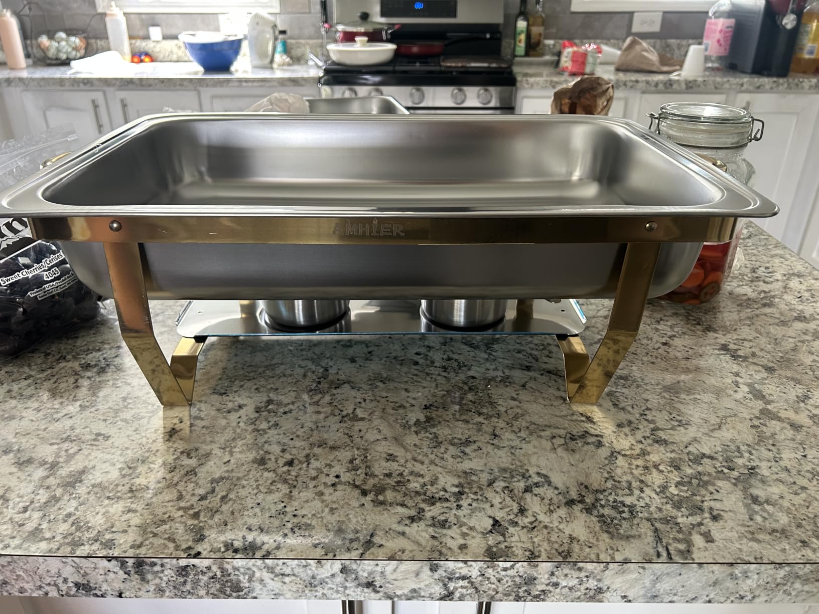 Amhier Chafing Dishes for Buffet, 11Qt, 4 Pack, Gold customer photo 2